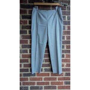 Piazza Sempione 'Audrey' Cotton Trousers-Blue/ White Geometric- IT48 (US10/12)